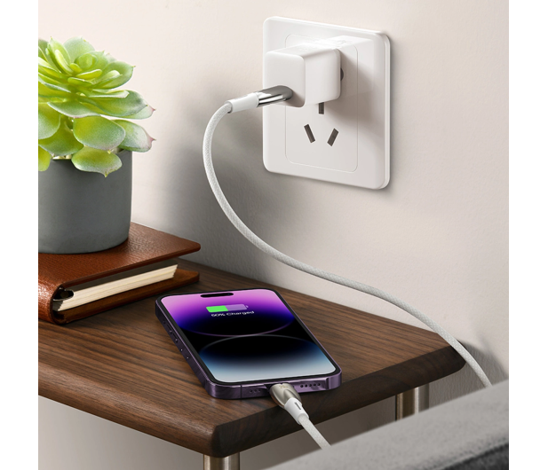 Baseus Kabel CADH000002 Lightning - USB-C PD 20W 480Mb/s 1m - biały - 1502165 - zdjęcie 2